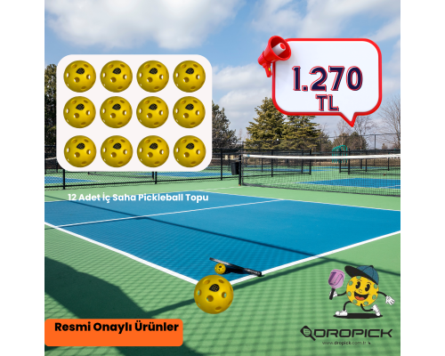 12 Adet Pickleball İç Saha Topu