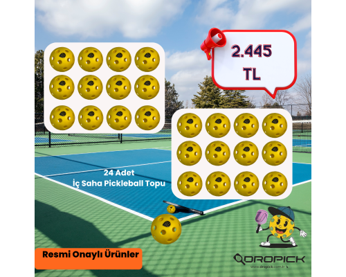 24 Adet Pickleball İç Saha Topu