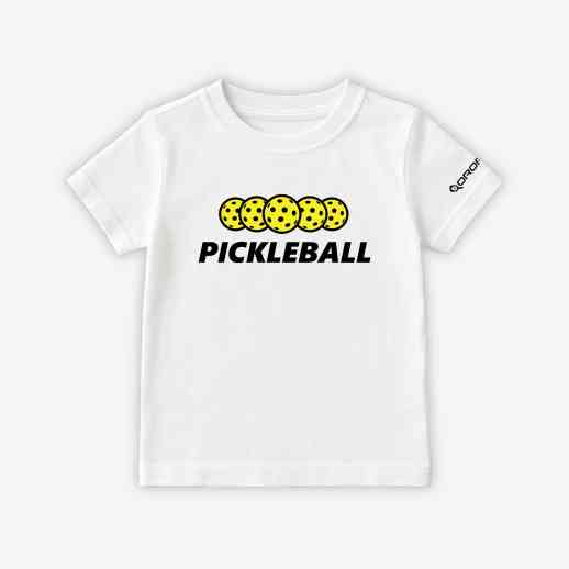 Dropick "Pickleball Balls" Unisex Pickleball Tişörtü Beyaz - Çocuk