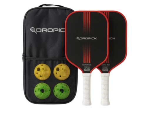 Dropick Equinox 1600 Fiber 16 mm – Kırmızı Pickleball Raket Seti