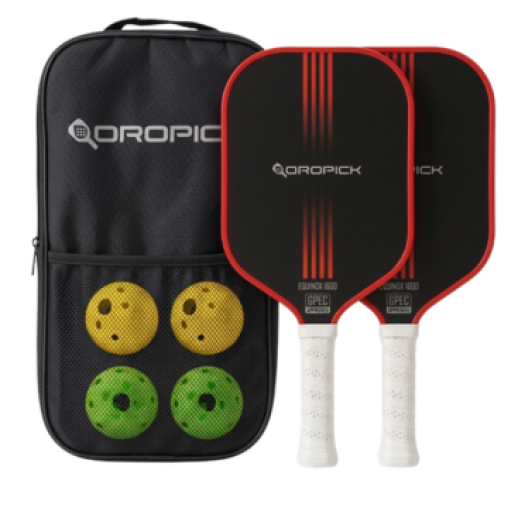 Dropick Equinox 1600 Fiber 16 mm – Kırmızı Pickleball Raket Seti