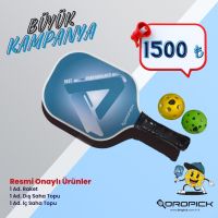 Performance Blue Power Strike Pickleball Raketi ve 2 Top