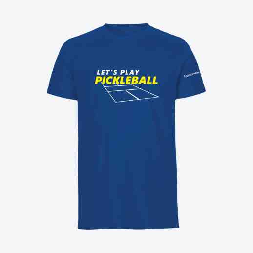 Dropick "Let’s Play Pickleball" Unisex Pickleball Tişörtü Mavi - Yetişkin