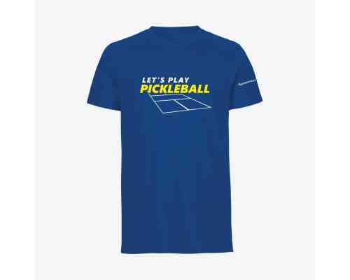 Dropick "Hazır Mısın Dev Pickleball Topu" Unisex Saks Mavi Pickleball Tişört - Yetişkin