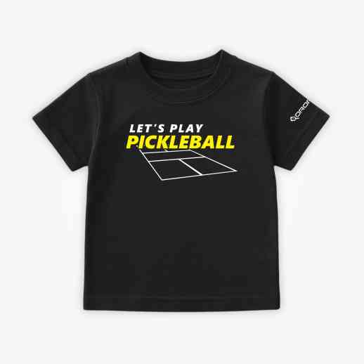Dropick "Let’s Play Pickleball" Unisex Pickleball Tişörtü Siyah - Çocuk