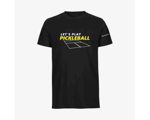 Dropick "Let’s Play Pickleball" Unisex Pickleball Tişörtü Siyah - Yetişkin