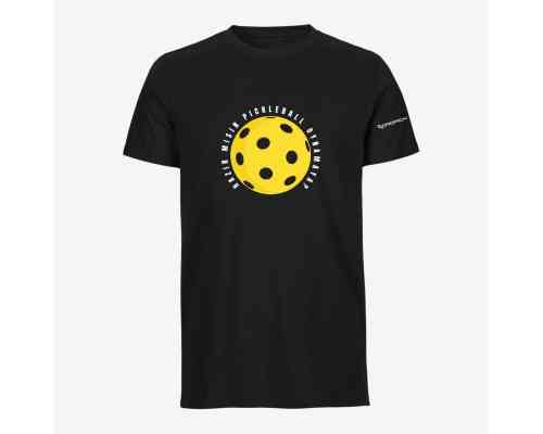 Dropick "Hazır Mısın Dev Pickleball Topu" Unisex Siyah Pickleball Tişört - Yetişkin