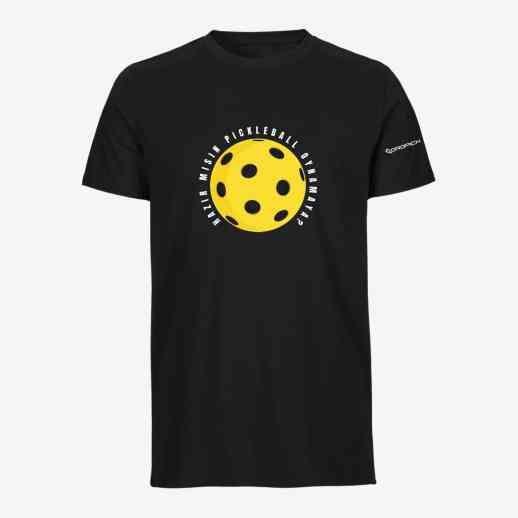 Dropick "Hazır Mısın Dev Pickleball Topu" Unisex Siyah Pickleball Tişört - Yetişkin