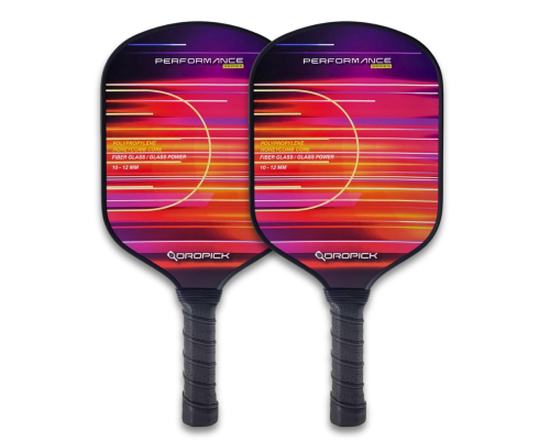 Dropick Performance Maç Seti - Flame Editon | 2 Karbon Fiber Pickleball Raket + 4 Top + Taşıma Çantası